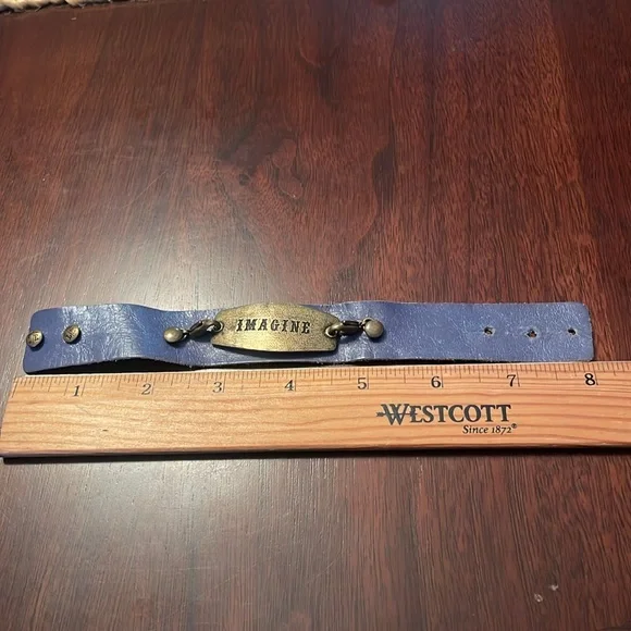 Lenny and Eva Leather bracelet with metallic interchangeable sentiment - Picture 4 of 5